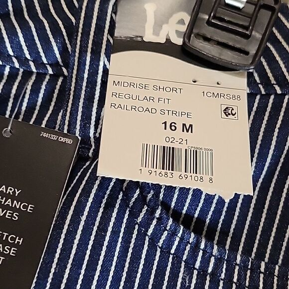 Women's Lee Railroad Stripe Midrise Shorts 16M NWT - Picture 4 of 7